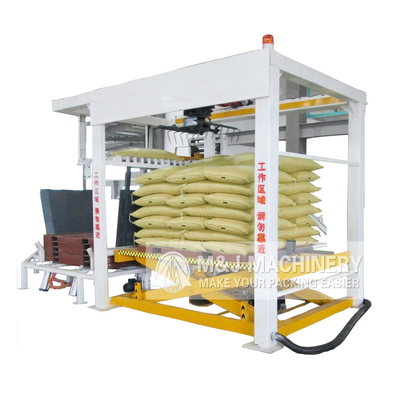 Obtenha seus sacos de açúcar de 50 kg paletizados com nossa máquina inteligente de 2500 kg de capacidade