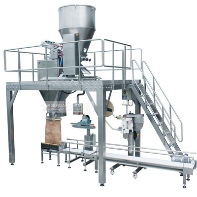Máquina automática de embalagem de grânulos de grãos de café de 25 kg a 50 kg com accionamento elétrico